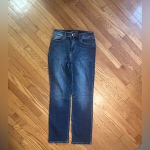 Judy Blue High Rise Thermal lined Straight Leg Med. Dark wash sz 9/29
